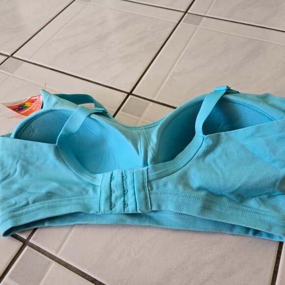 NWT Warners Wirefree Easy Does It Bra Blue L - Picture 2 of 3